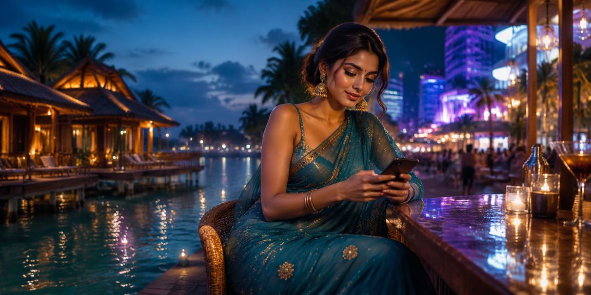 Indian woman playing and depositing to j20 Teen Patti via mobile in Kerala